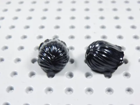 LEGO Lot of 2 Black Mid-Length Hair w/ Center Part Minifig BJ