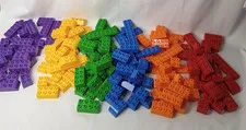 Huge Lot of LEGO Duplo Style Big Building Blocks - Vibrant Rainbow Colors