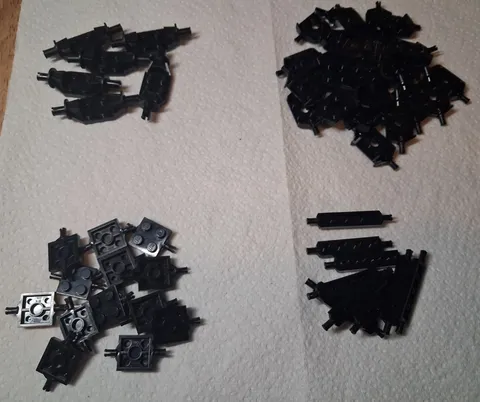 N-1 Lego Lot 52 Modified Wheel Holders Black 4600 2926 6157