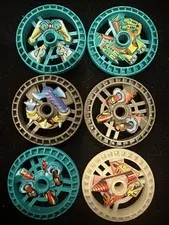 LEGO Technic RoboRiders Talisman Wheel Disc Lot of 6 VTG 2000 32351 32356 A10-35
