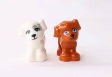 LEGO White Small And Brown Puppy Dog Minifigure Pet  Parts 