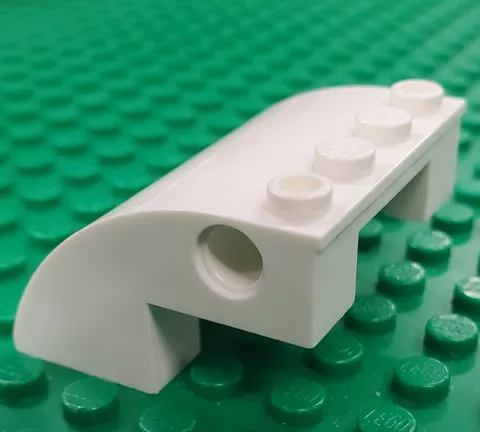 Lego Part 61487 Slope Curved 4x4x2 with 4 Studs and Pin Holes WHITE