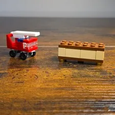 LEGO City Micro Build Mini Fire Truck Red & Brown Tan Box Lot Microscale Vehicle