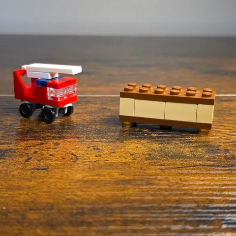 LEGO City Micro Build Mini Fire Truck Red & Brown Tan Box Lot Microscale Vehicle