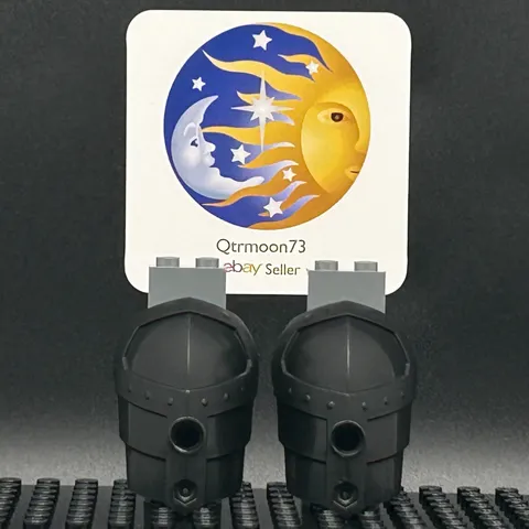 LEGO Brand KNIGHTS KINGDOM Large Figure Shoulder ARMOR Parts ~50602~ BLACK x2