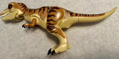 LEGO Jurassic World T-Rex Dinosaur Tan Brown Stripes trex05 Genuine Figure