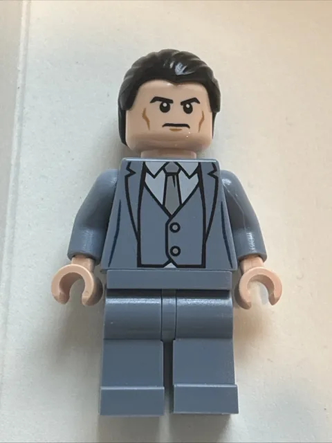 Lego Bruce Wayne Minifigure #sh0026 Sand Blue Suit Set #6860 The Batcave