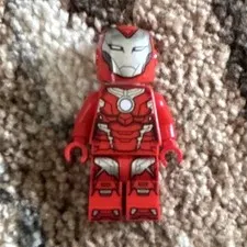 LEGO Iron Man Minifigure Red Armor w/ Helmet, Plastic, Age 5+