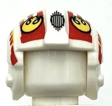 Lego New White Minifigure Headgear Helmet SW Rebel Pilot w/ Yellow Rebel Part