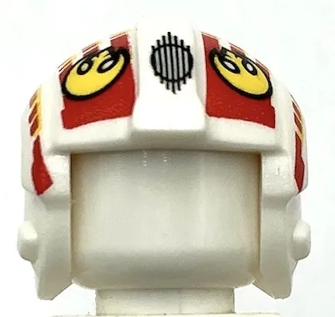 Lego New White Minifigure Headgear Helmet SW Rebel Pilot w/ Yellow Rebel Part