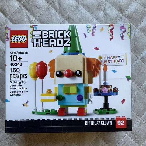 LEGO BRICK HEADZ BIRTHDAY CLOWN HARD TO FIND NEW !!