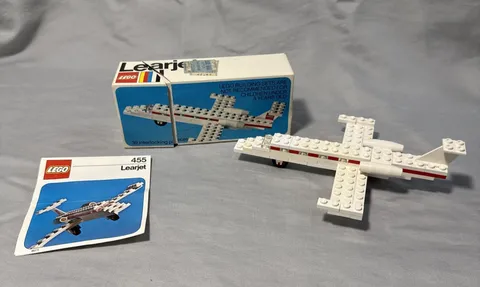 Vintage 1975 LEGOS et #455 Learjet, Original Box Instructions & Sticker Sheet