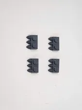 Lego Qty 4 - Dark Bluish Gray - 15208 Plate, Modified 1 x 2 with 3 Teeth 