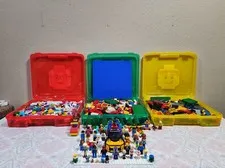 LARGE Lot Of Random LEGO'S & Vintage LEGO'S & TYCO Blocks W/42 Mini Figures