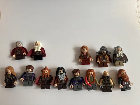 LEGO Hobbit Dwarf Minifigure Lot - 12 Dwarves + Bilbo
