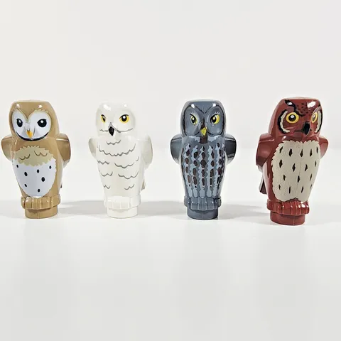 Lego Owl Minifigure Lot of 4 Variety Brown Gray White Tan Flying Animal