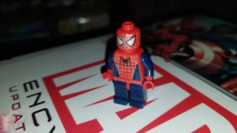 LEGO Minifigure Spiderman 2004 Vintage Rare Dark Blue Silver Webbing