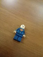 Lego Minifigure Superman Dark Blue Suit Tousled Hair sh219 Super Heroes, No Cape
