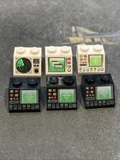 LEGO Lot (6) 2x2 45 Slopes: Control Panels, Computers Black & White