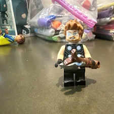 LEGO Minifigure Brown Hair Glasses Black Legs with Brown Crossbow Weapon