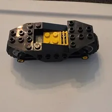 LEGO Black Motorcycle Vehicle Build w/ Large Tires & Yellow Accents (Assembled)