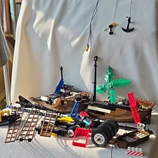 LEGO Pirates Pirate Ship Bulk Parts Lot w/ Brown Hull