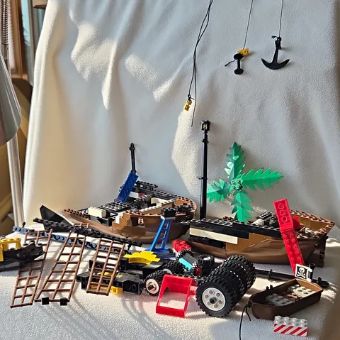 LEGO Pirates Pirate Ship Bulk Parts Lot w/ Brown Hull
