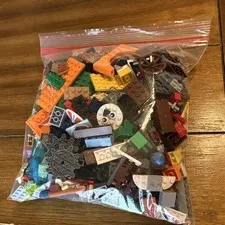 2lbs - LEGO Bulk Lot Mixed Bricks Plates Pieces Parts Multicolor in Zip Bag