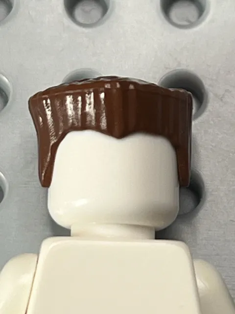 LEGO Minifigure Hair Flat Top Extended Sides Reddish Brown 30608 Vintage
