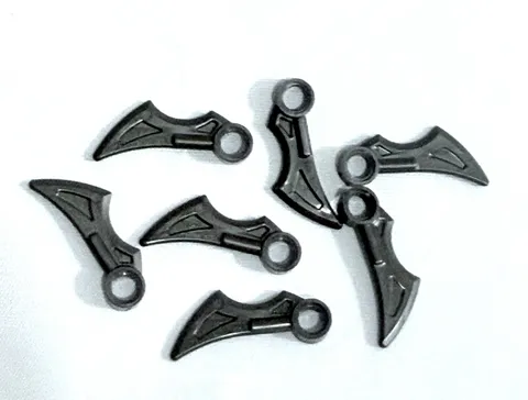 NEW 7 X Lego Part 98347 Wing w/Pin Hole Pearl Dark Gray Accessory for Minifigs 