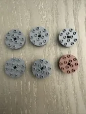LEGO Brick 4 x 4 Round with Holes (6222) 6 Pieces Dark Gray Brown