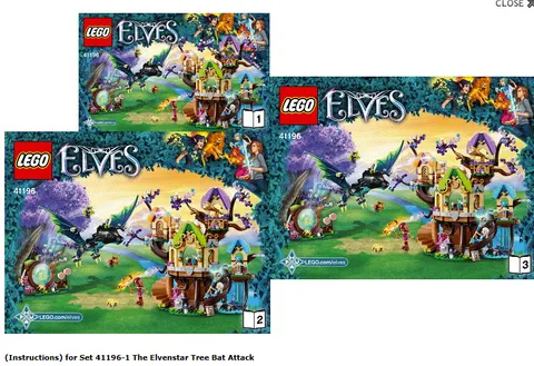 Lego Instruction Notice Elves The Elvenstar Tree Bat Attack 41196 New New