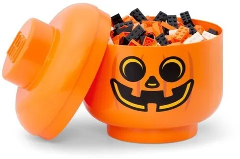 LEGO Large Stackable Storage Head, Pumpkin [New Toy] L Shirt, 4 Pack, Brick