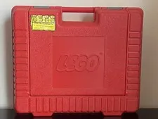 1985 Lego RED Plastic Storage Container Case Carry Box 15x12x4 Vintage