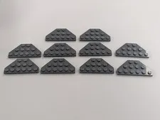 LEGO New x10 Dark Bluish Gray Wedge, Plate 3 x 6 Cut Corners # 2419