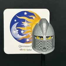 LEGO Brand KNIGHTS KINGDOM Large Figure Visor PART ~54173~ SPECKLE DBG SILVER x1