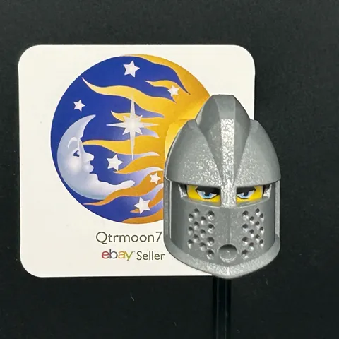 LEGO Brand KNIGHTS KINGDOM Large Figure Visor PART ~54173~ SPECKLE DBG SILVER x1