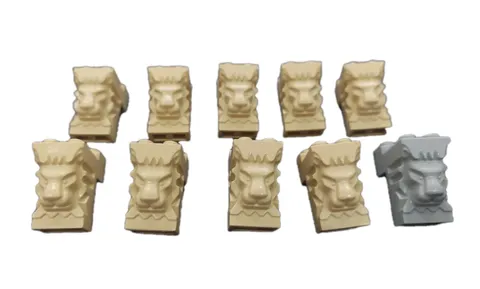 LEGO Lion Head Brick Tan Lot of 10, 9 Tan 1 Gray👀Pick a brick