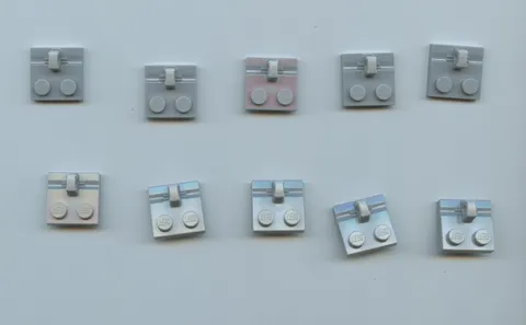 LEGO x 10 Light Bluish Gray Hinge Plate 2 x 2 Locking with 1 Finger on Top 92582