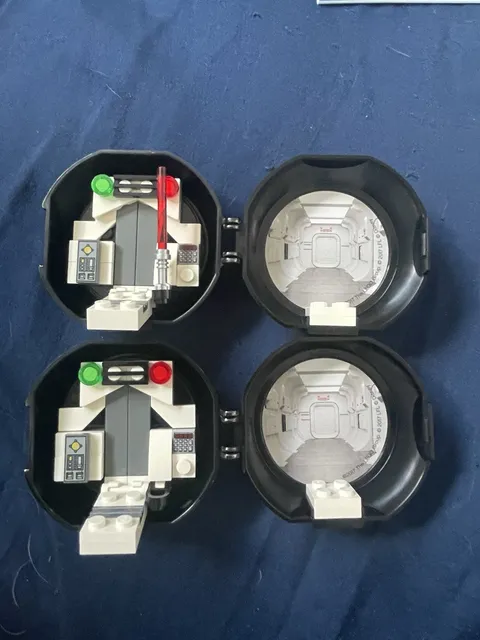 LEGO Star Wars Lot of 2 Black Round Storage Pods/Cases Printed MPN 41820