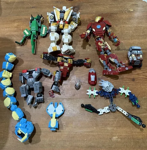 LEGO Mixed Marvel Iron Man Mech Robot Builds Parts Lot Incomplete As Is