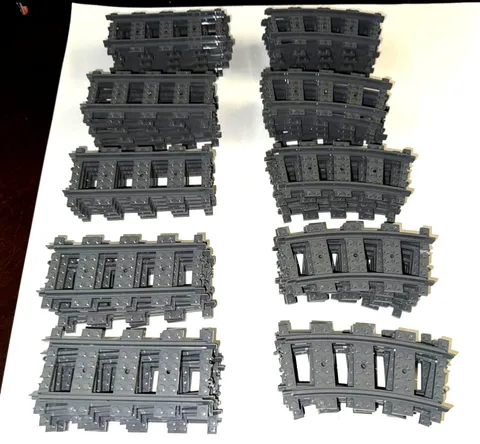 Lego train track lot of 25 straight and 25 curved pieces 53401 53400