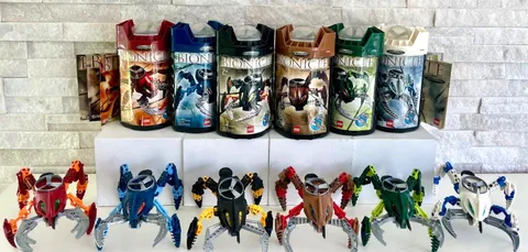 Bionicle Visorak Set of 6: 8742 - 8747 w/ Canisters & Manuals . Complete  .
