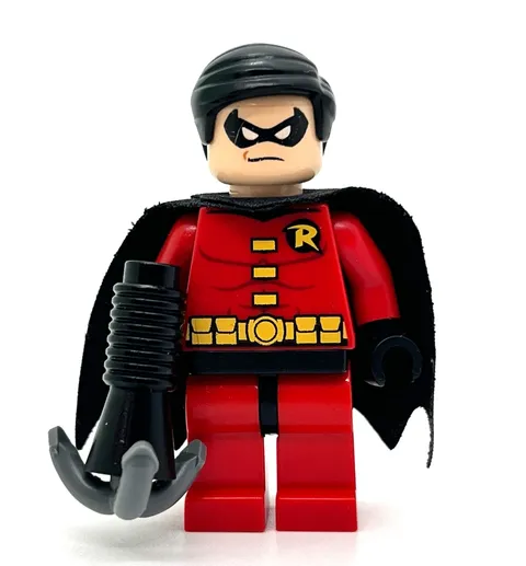 Robin red suit black cape DC Lego Minifigure The Batcave 6860