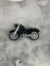 Lego Motorcycle Vintage with Flat Silver Chassis and Light Bluish Gray Wheels