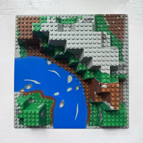 LEGO 6024px5 Raised 32x32 Canyon River Baseplate 6584 Extreme Team Vintage