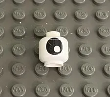 LEGO White Minifure Head, No Face, One Large Eye Pattern