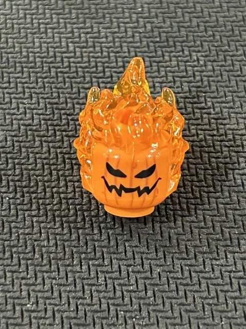 LEGO Flaming Pumpkin Jack O' Lantern trans flame head minifigure Halloween 76057