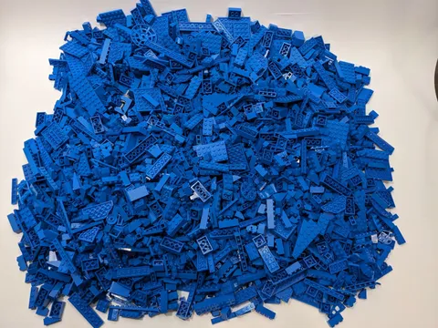 10 lbs Blue LEGO Bulk Lot – Genuine Cleaned Sanitized Bricks Plates Mixed Parts
