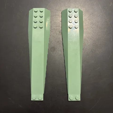 Lot Of 2 LEGO Sand Green Wedge 4 x 16 Triple Curved Slope Flower Bouquet 45301